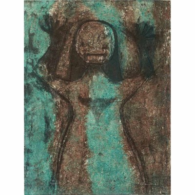 Lot 177 - Rufino Tamayo MUJER CON LOS BRAZOS EN ALTO (P....