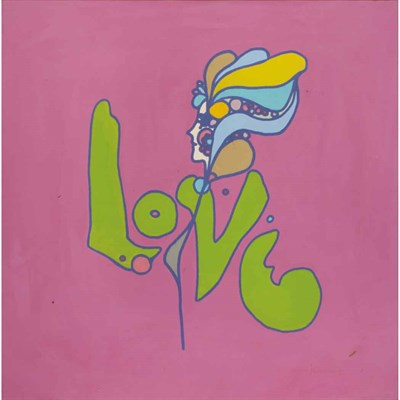 Lot 100 - Peter Max American, b. 1937 Love, 1969 Signed...