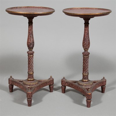 Lot 498 - Pair of Directoire Style Faux Porphyry Painted...