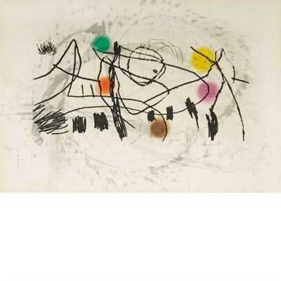 Lot 114 - Joan Miró UNTITLED (DUPIN 607) Color etching...