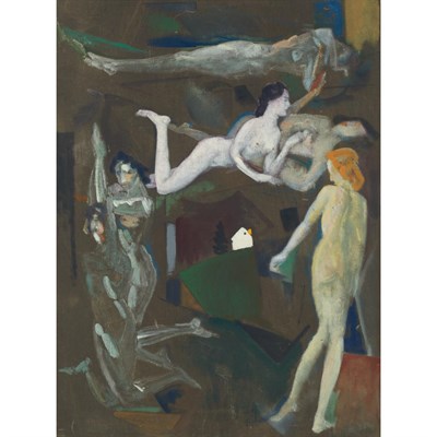 Lot 185 - Attributed to Arthur Bowen Davies Three Nudes...