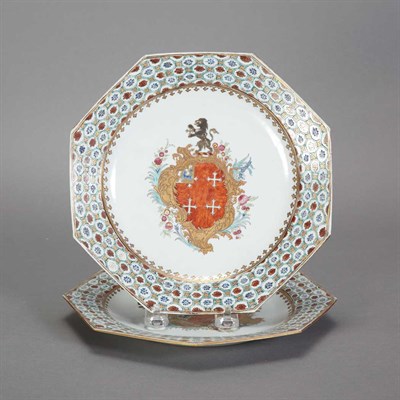 Lot 435 - Pair of Chinese Export Porcelain Armorial...