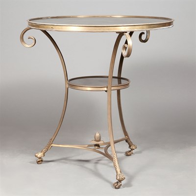 Lot 255 - Louis XVI Style Brass and Marble Gueridon The...