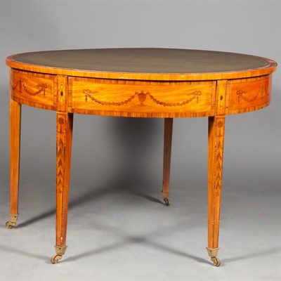 Lot 346 - George III Style Inlaid Satinwood Fold-Over...