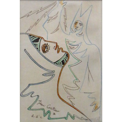 Lot 26 - Jean Cocteau French, 1889-1963 Two Figures...