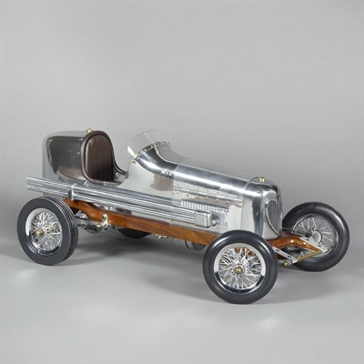 Lot 231 - Model Racing Car 20th Century Chromed metal,...