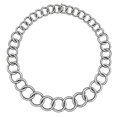 Lot 106 - Diamond and Black Diamond Necklace