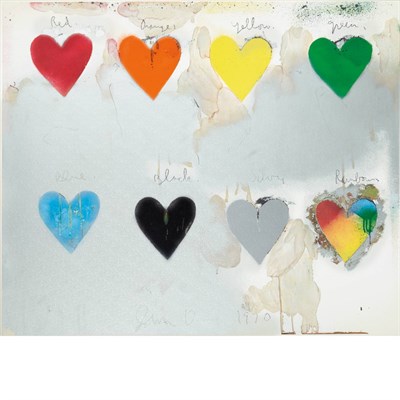 Lot 62 - Jim Dine (b. 1935) EIGHT HEARTS Color...