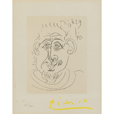 Lot 151 - Pablo Picasso TETE D'HOMME AU BOUC (BAER 2024)...