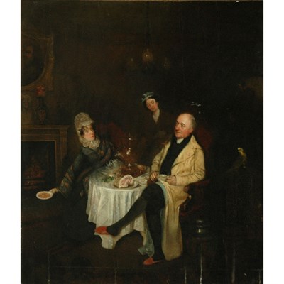 Lot 9 - English School 19th Century The Dinner Oil on...