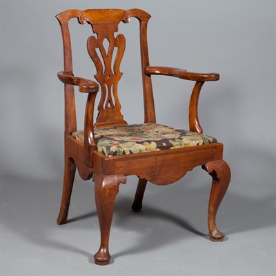 Lot 517 - George II Walnut Open Armchair 18th Century...
