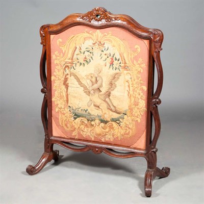 Lot 201 - Provincial Louis XV Walnut Fire Screen The...