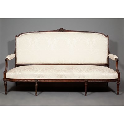 Lot 548 - Louis XVI Style Carved Rosewood Settee Late...