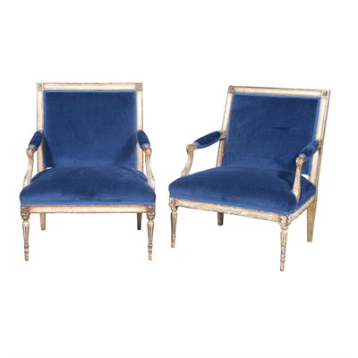 Lot 265 - Pair of Louis XVI Painted Fauteuils a la Reine...