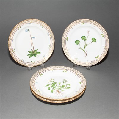 Lot 382 - Set of Eight Royal Copenhagen Flora Danica...