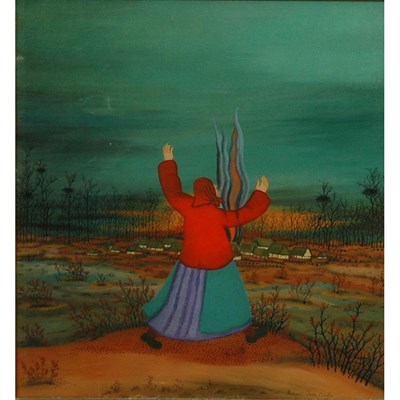 Lot 38 - Ivan Lackovic Croatian, 1932-2004 Peasant...