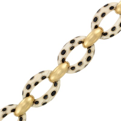 Lot 3 - Ivory, Gold and Black Enamel Bracelet, Bulgari
