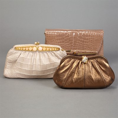 Lot 731 - Group of Three Judith Leiber Reptile Skin Bags