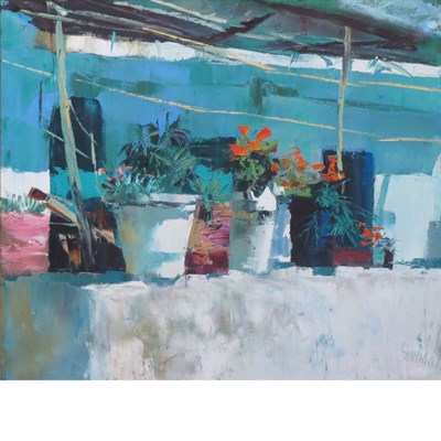 Lot 95 - Nicola Simbari Italian, 1927-2012 Balcony in...