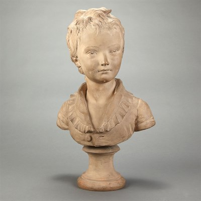 Lot 295 - Pottery Bust of a Youth After Jean Antoine...