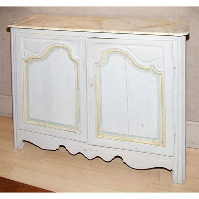Lot 266 - French Provincial Faux Marble Top Painted...