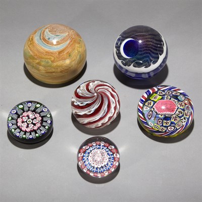 Lot 274 - Group of Six Glass Paperweights