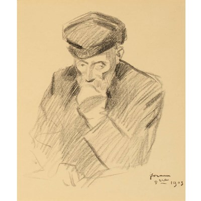Lot 138 - Jean Forain PORTAIT DE RENOIR Lithograph, 1903....
