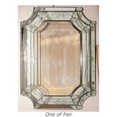 Lot 509 - Pair of Venetian Style Mirror Framed Mirrors...