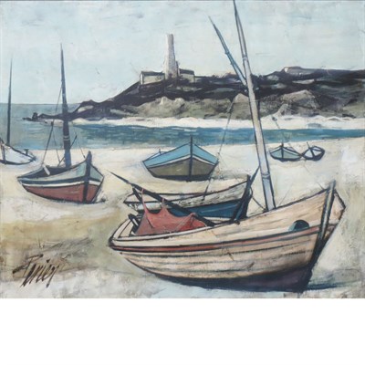 Lot 44 - Charles Levier French, 1920-2003 Beached Boats...