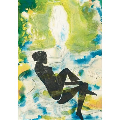 Lot 150A - Romare Bearden American, 1911-1988 Sitting...