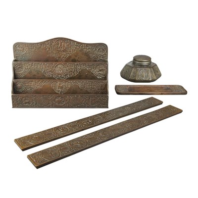 Lot 427 - Tiffany Studios Bronze Desk Set First quarter...