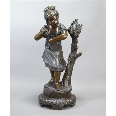 Lot 478 - Bronze Figure of a Young Girl Modern Depicted...