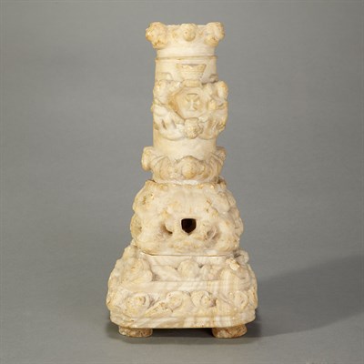 Lot 128 - Continental Baroque Marble Column In three...