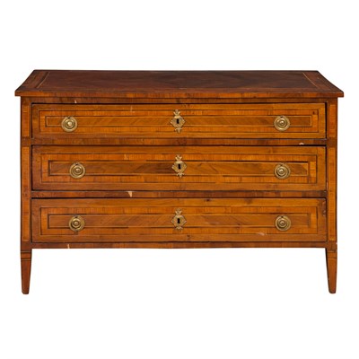 Lot 374 - Italian Neoclassical Inlaid Walnut Commode...