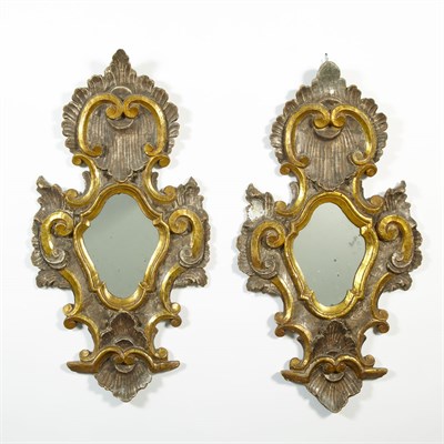 Lot 194 - Pair of Italian Rococo Style Carved, Painted...