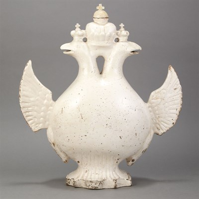 Lot 147 - Continental White Glazed Pottery Flask...