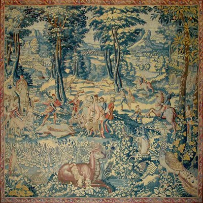 Lot 562 - Aubusson Game Park Tapestry France, 19th...