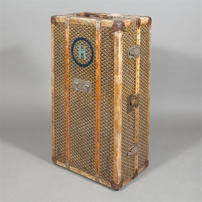 Lot 559 - Goyard Leather Steamer Trunk Height 14 inches,...