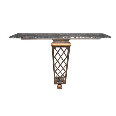 Lot 326 - Art Deco Console French, 1930s Marble, iron...