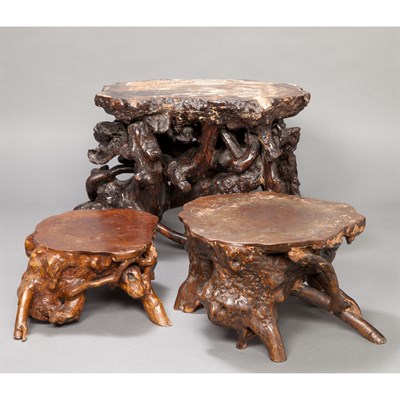 Lot 494 - Group of Three Root Formed Stands Height of...