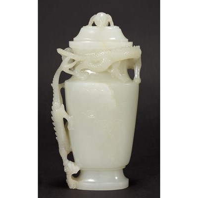 Lot 271 - Chinese White Jade Covered Vase 18th/19th...