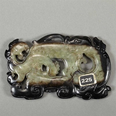 Lot 259 - Chinese Sea Green and Black Jade Carving of...