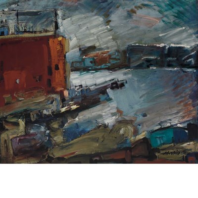 Lot 196 - John Marin American, 1870-1953 Weehawken Grain...