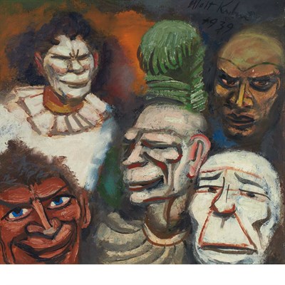Lot 224 - Walt Francis Kuhn American, 1877-1949 Masks,...