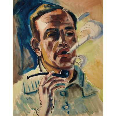 Lot 33 - Max Pechstein German, 1881-1955 Self Portrait...