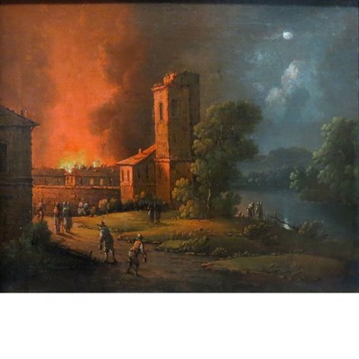 Lot 52 - Circle of Daniel van Heil A Fire in a Dutch...