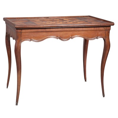 Lot 420 - Provincial Louis XV Walnut Tric-Trac Table...