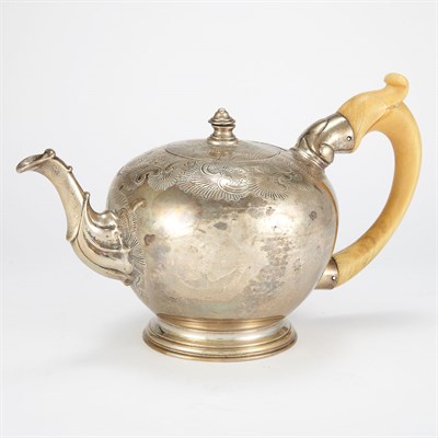 Lot 310 - George II Silver Teapot Robert Lucas, London,...