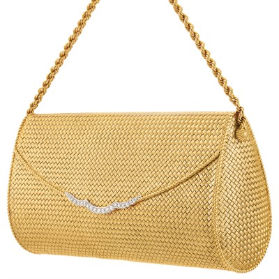 Lot 389 - Gold and Diamond Evening Purse