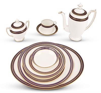 Lot 145 - Coalport Porcelain Blue Wheat Pattern Table...
